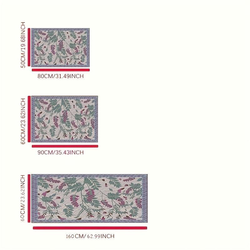 Soft Flower Pattern Bathroom Mat Absorbent Non-slip Carpet
