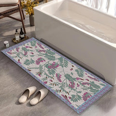 Soft Flower Pattern Bathroom Mat Absorbent Non-slip Carpet