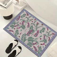 Soft Flower Pattern Bathroom Mat Absorbent Non-slip Carpet