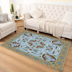 Vintage Faux Cashmere Persian Rug Green