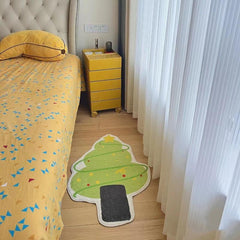 Christmas Tree Pattern Decorative Carpet Soft Fluffy Carpet