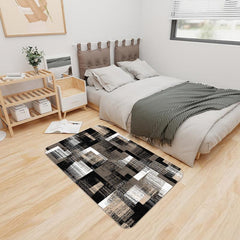 Vintage Checker Print Floor Mat Anti-fouling Machine Washable Carpet