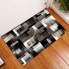 Vintage Checker Print Floor Mat Anti-fouling Machine Washable Carpet
