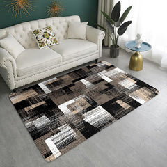 Vintage Checker Print Floor Mat Anti-fouling Machine Washable Carpet