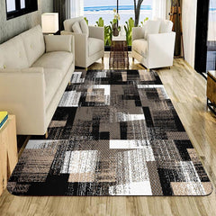 Vintage Checker Print Floor Mat Anti-fouling Machine Washable Carpet