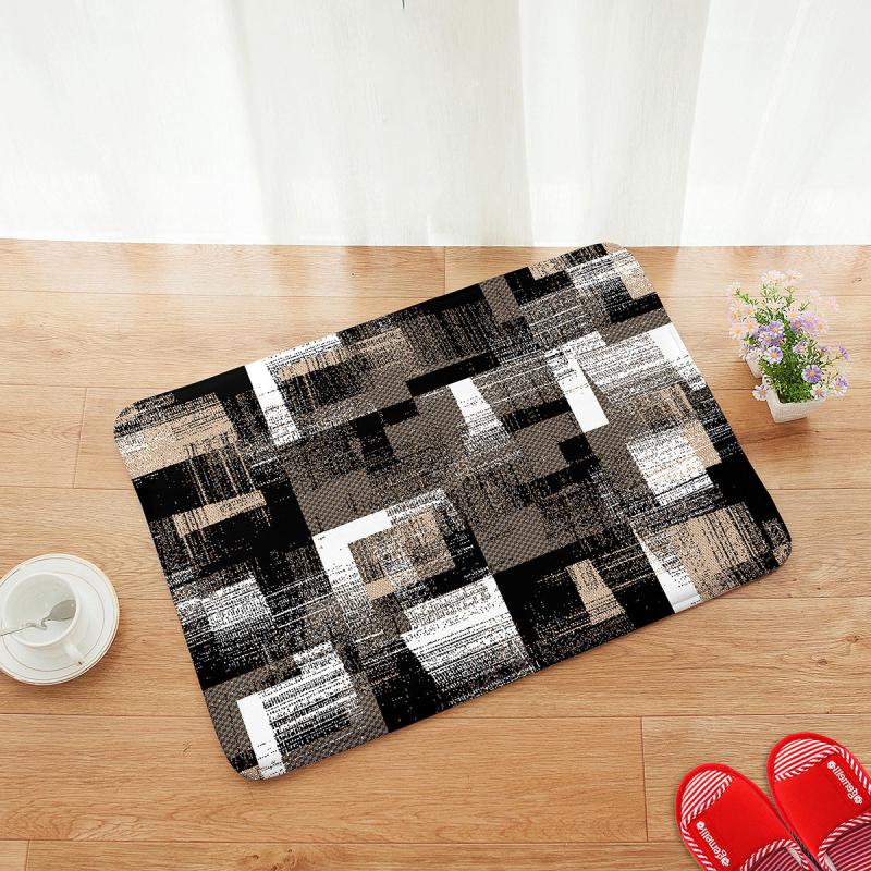 Vintage Checker Print Floor Mat Anti-fouling Machine Washable Carpet