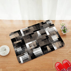 Vintage Checker Print Floor Mat Anti-fouling Machine Washable Carpet