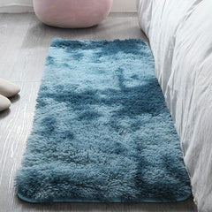 Soft Shaggy Rugs Tie Dye Blackish Green Plush