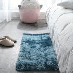 Soft Shaggy Rugs Tie Dye Blackish Green Plush