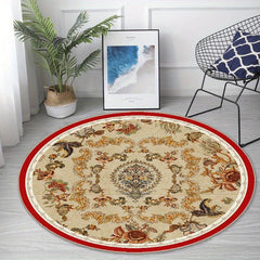 Vintage Bohemian Round Area Rug Non-Slip Stain Resistant Fluffy Rug