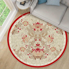 Vintage Bohemian Round Area Rug Non-Slip Stain Resistant Fluffy Rug