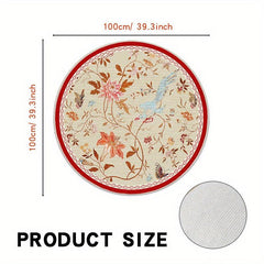 Vintage Bohemian Round Area Rug Non-Slip Stain Resistant Fluffy Rug