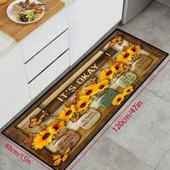 Sunflower Floor Mat Modern Kitchen Rug Non Slip Colorful Indoor Carpet