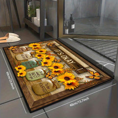 Sunflower Floor Mat Modern Kitchen Rug Non Slip Colorful Indoor Carpet