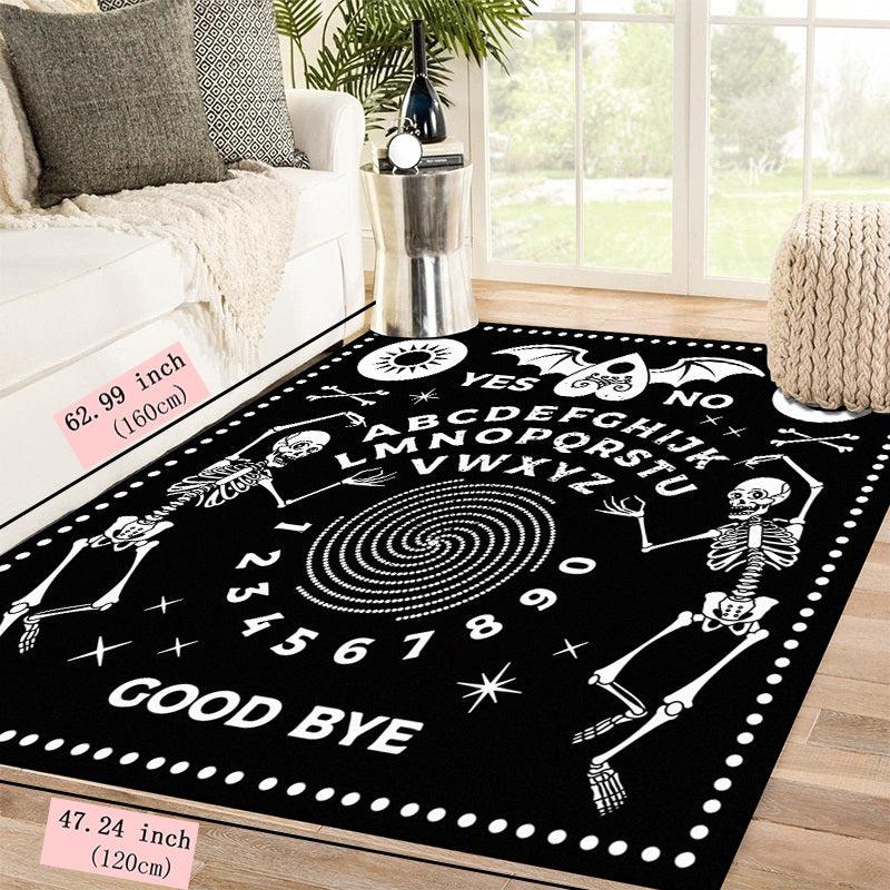 Horror Elemental Floor Mat Witchcraft Halloween Skeleton Area Rug