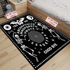 Horror Elemental Floor Mat Witchcraft Halloween Skeleton Area Rug