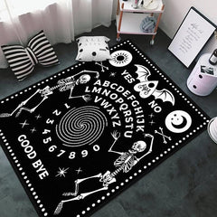 Horror Elemental Floor Mat Witchcraft Halloween Skeleton Area Rug