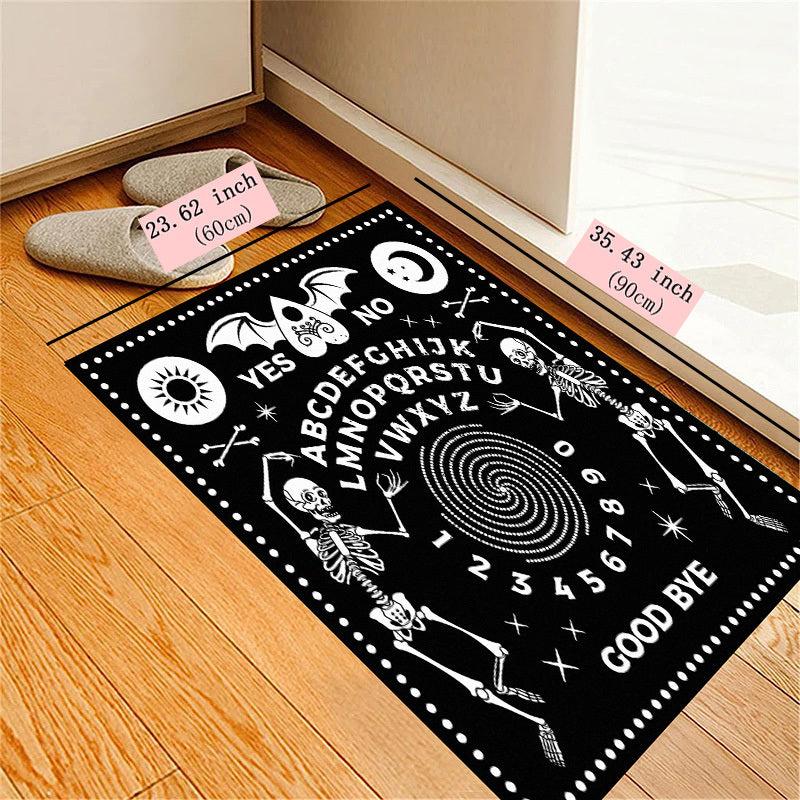 Horror Elemental Floor Mat Witchcraft Halloween Skeleton Area Rug