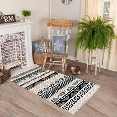 Boho Print Tassel Floor Mat Woven Printed Carpet Home Carpet