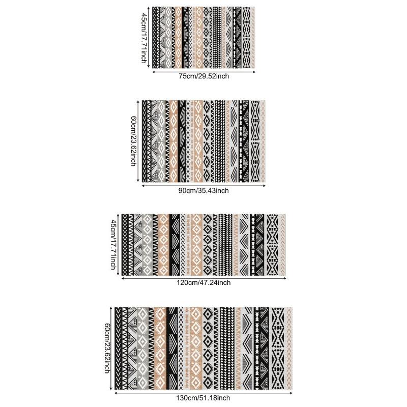 Boho Print Tassel Floor Mat Woven Printed Carpet Home Carpet