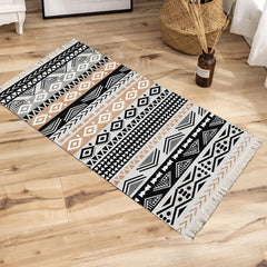 Boho Print Tassel Floor Mat Woven Printed Carpet Home Carpet