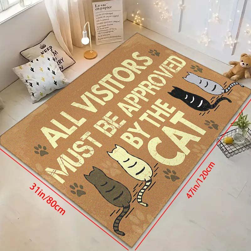 Cartoon Cat Floor Mat Washable Non Slip Area Rug Bathroom Entrance Doormat