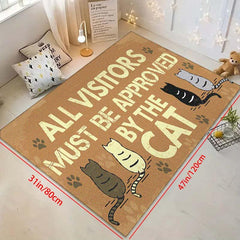 Cartoon Cat Floor Mat Washable Non Slip Area Rug Bathroom Entrance Doormat