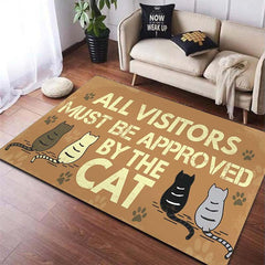 Cartoon Cat Floor Mat Washable Non Slip Area Rug Bathroom Entrance Doormat
