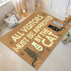 Cartoon Cat Floor Mat Washable Non Slip Area Rug Bathroom Entrance Doormat