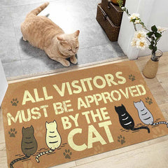 Cartoon Cat Floor Mat Washable Non Slip Area Rug Bathroom Entrance Doormat