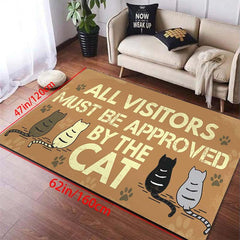 Cartoon Cat Floor Mat Washable Non Slip Area Rug Bathroom Entrance Doormat