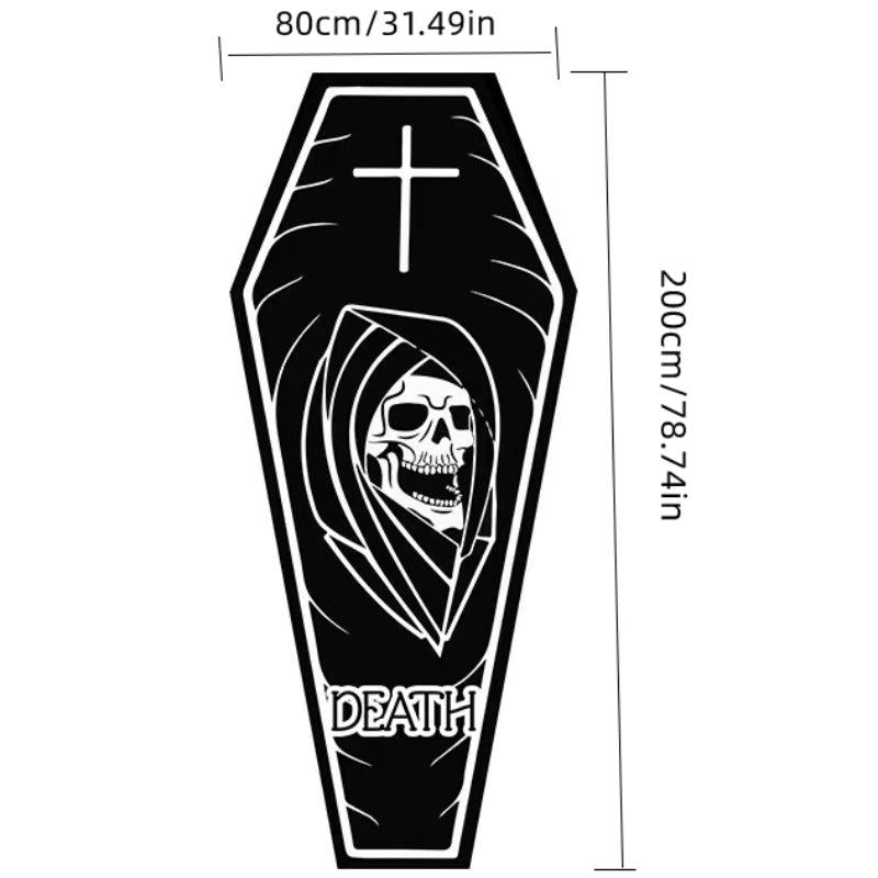Halloween Coffin Rug Thickened Plush Mat for Bedroom Living Room
