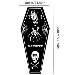 Halloween Coffin Rug Thickened Plush Mat for Bedroom Living Room