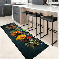 Spices Patterns Floor Mat Modern Kitchen Rug Non Slip Colorful Indoor Carpet
