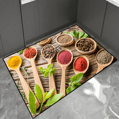 Spices Patterns Floor Mat Modern Kitchen Rug Non Slip Colorful Indoor Carpet