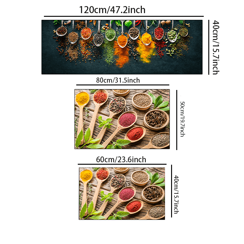 Spices Patterns Floor Mat Modern Kitchen Rug Non Slip Colorful Indoor Carpet