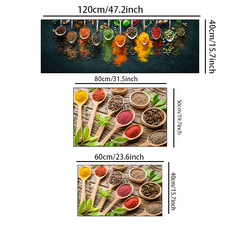 Spices Patterns Floor Mat Modern Kitchen Rug Non Slip Colorful Indoor Carpet