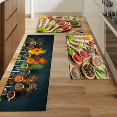 Spices Patterns Floor Mat Modern Kitchen Rug Non Slip Colorful Indoor Carpet