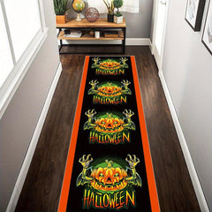 Halloween Demon Pumpkin Pattern Carpet Machine Washable Anti Fouling Rug