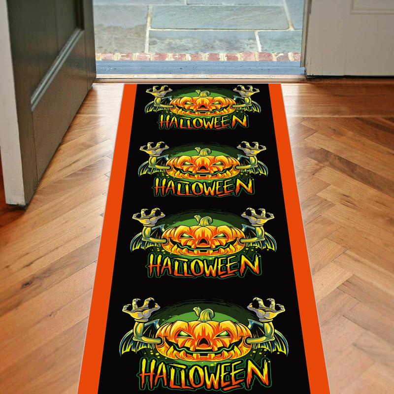 Halloween Demon Pumpkin Pattern Carpet Machine Washable Anti Fouling Rug