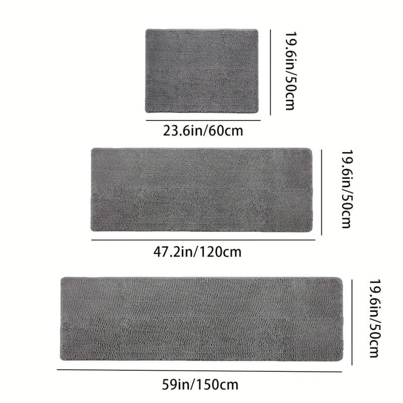 Soft Cozy Shaggy Chenille Runner Rug Kitchen Bathroom Non Slip Bath Mat