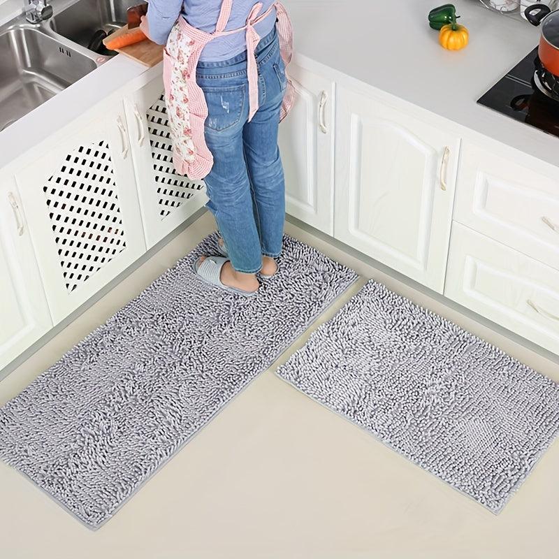 Soft Cozy Shaggy Chenille Runner Rug Kitchen Bathroom Non Slip Bath Mat