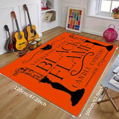 Orange Cat Flannel 3D Living Room Rug Non-slip Bathroom Rug