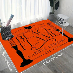 Orange Cat Flannel 3D Living Room Rug Non-slip Bathroom Rug