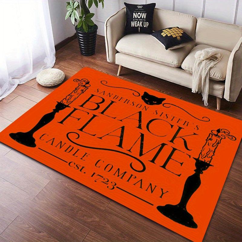 Orange Cat Flannel 3D Living Room Rug Non-slip Bathroom Rug