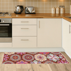 2pcs Vintage Boho Kitchen Rugs Set Waterproof Non Slip Runner Rug