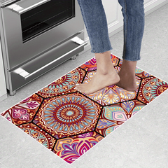 2pcs Vintage Boho Kitchen Rugs Set Waterproof Non Slip Runner Rug