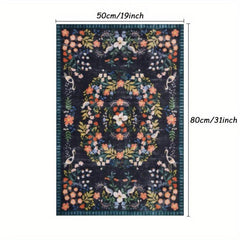 Soft Kitchen Floor Mat Floral Loop Velvet Non-slip Waterproof