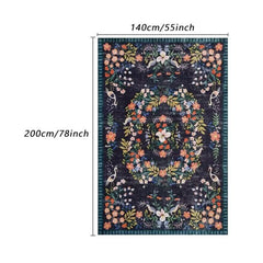 Soft Kitchen Floor Mat Floral Loop Velvet Non-slip Waterproof