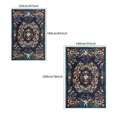 Soft Kitchen Floor Mat Floral Loop Velvet Non-slip Waterproof